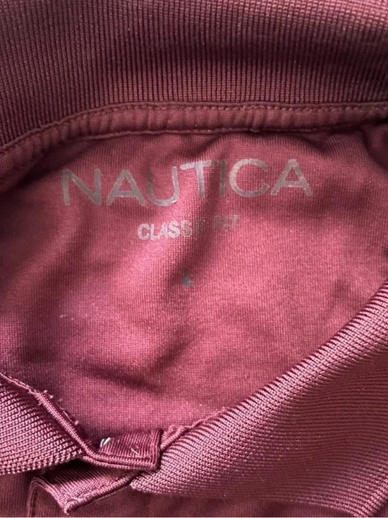Men’s Nautica Burgundy Short Sleeve Polo Shirt Size Large - Picture 3 of 3